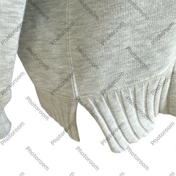 Evereve XSmall Heathered Light Gray Long Sleeve Crewneck Sweatshirt - Picture 3 of 6